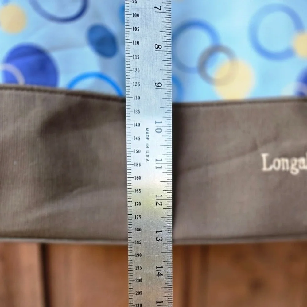 Longaberger Blue Circles Tote Bag Set with 2 Sealed Matching Pouches